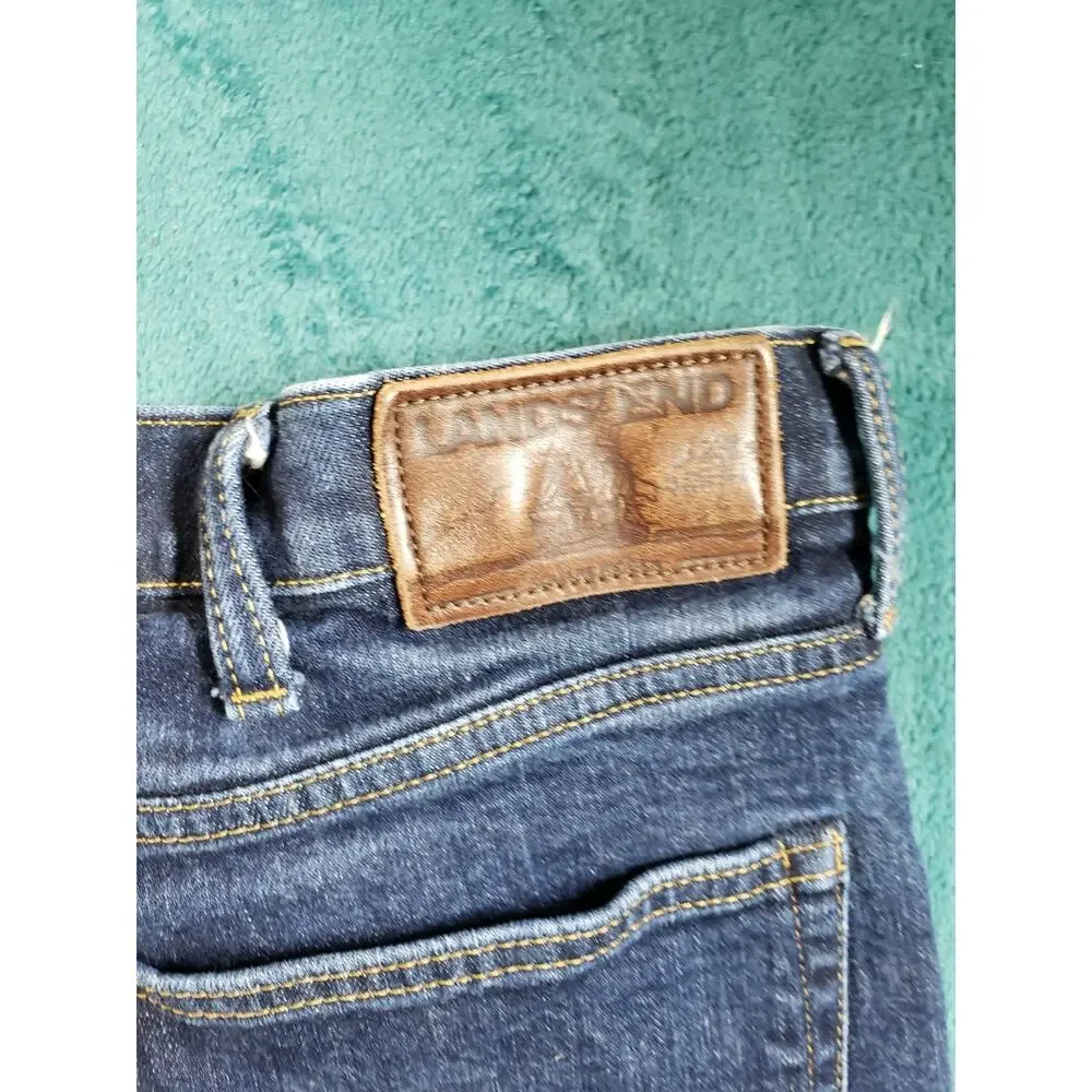 Lands End Jeans Size 40x28 Mens Blue Pants Stretch Denim Square Rigger Straight